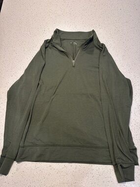 G/FORE Olive Green Zip-Neck Pullover